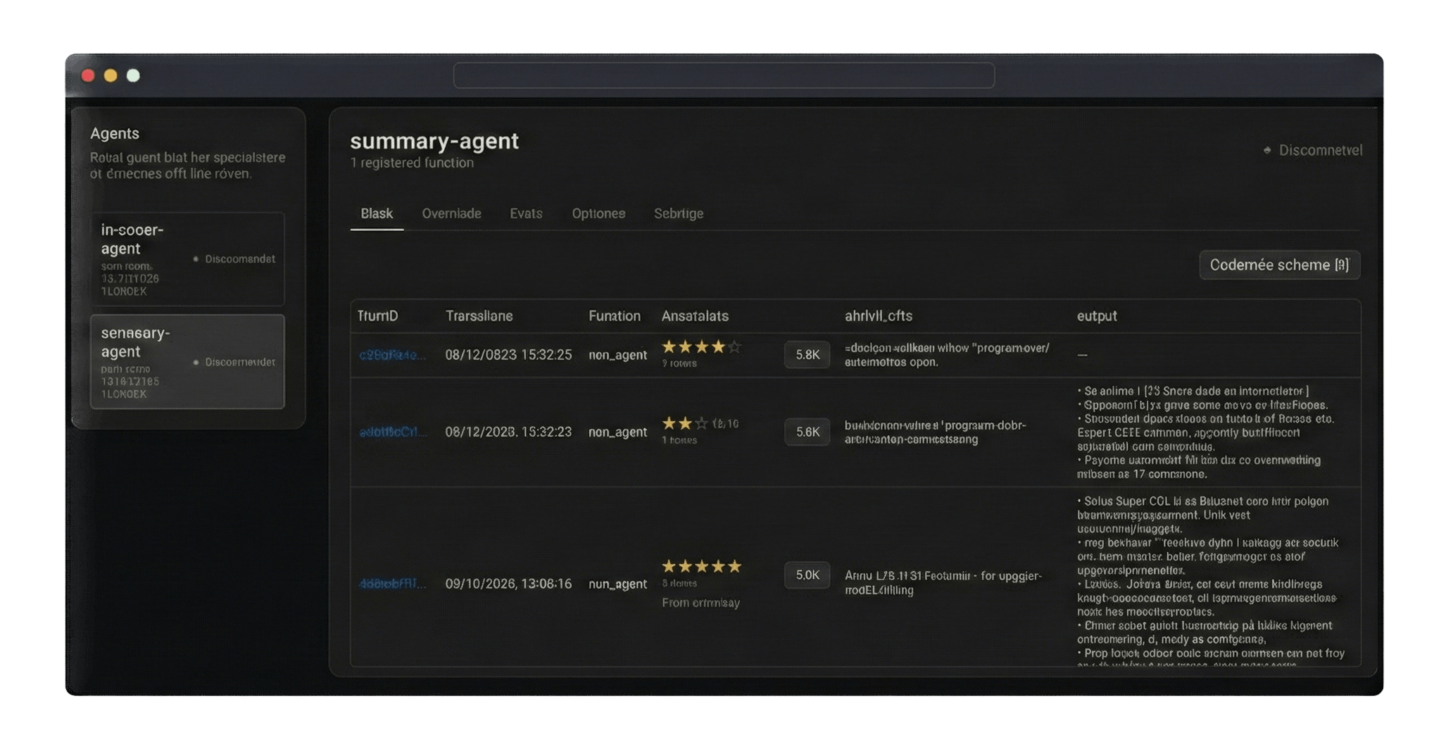 Skybert dashboard showing run controls